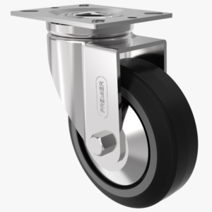 Heavy Duty Swivel (Pressed Steel) Castor with Rubber Bonded Wheel